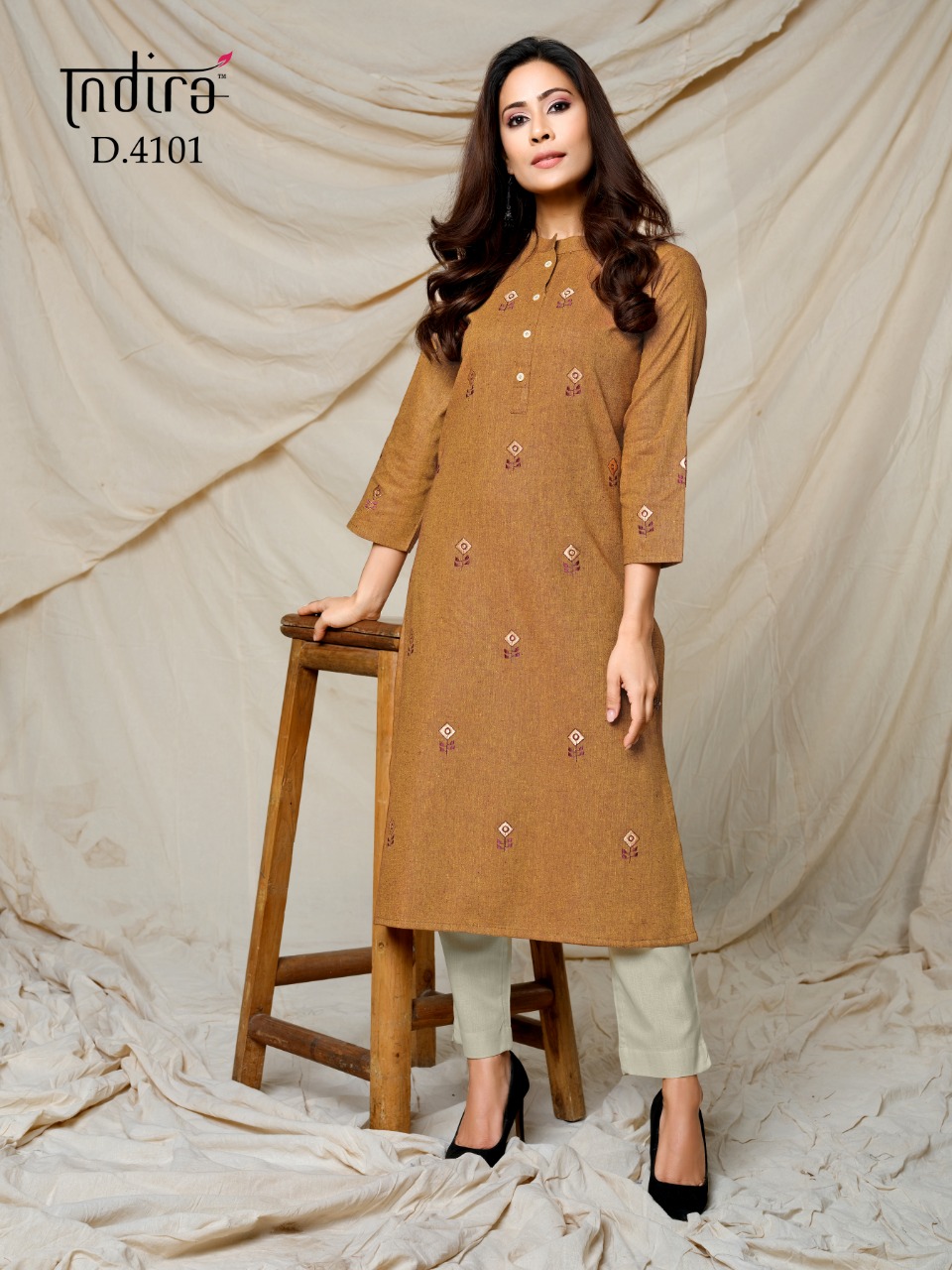 indira Finesse One Piece Collection cotton decent look kurti catalog