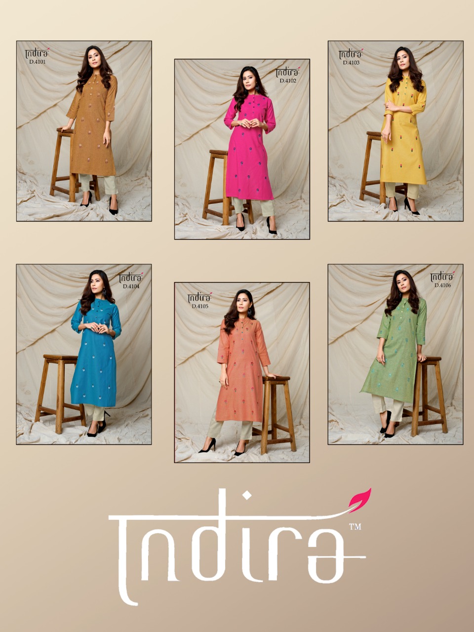 indira Finesse One Piece Collection cotton decent look kurti catalog