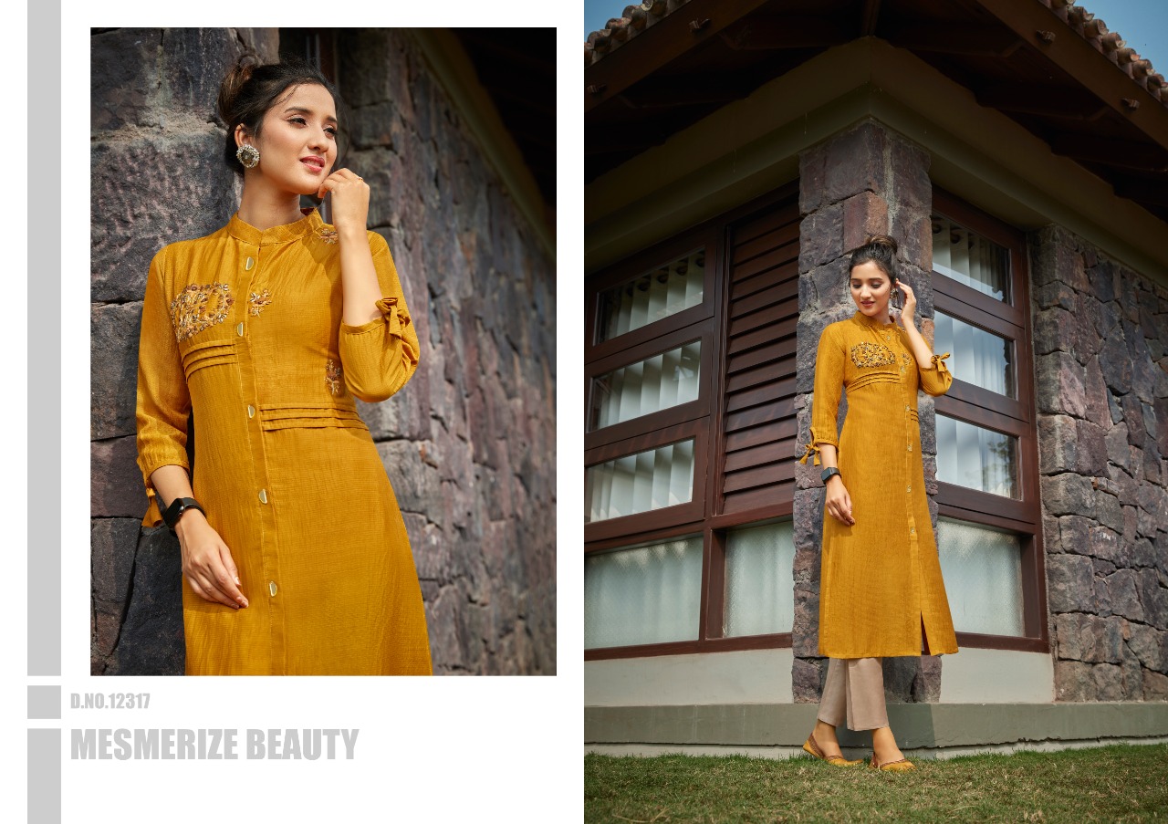 kalaroop cloud silk innovative style kurti catalog