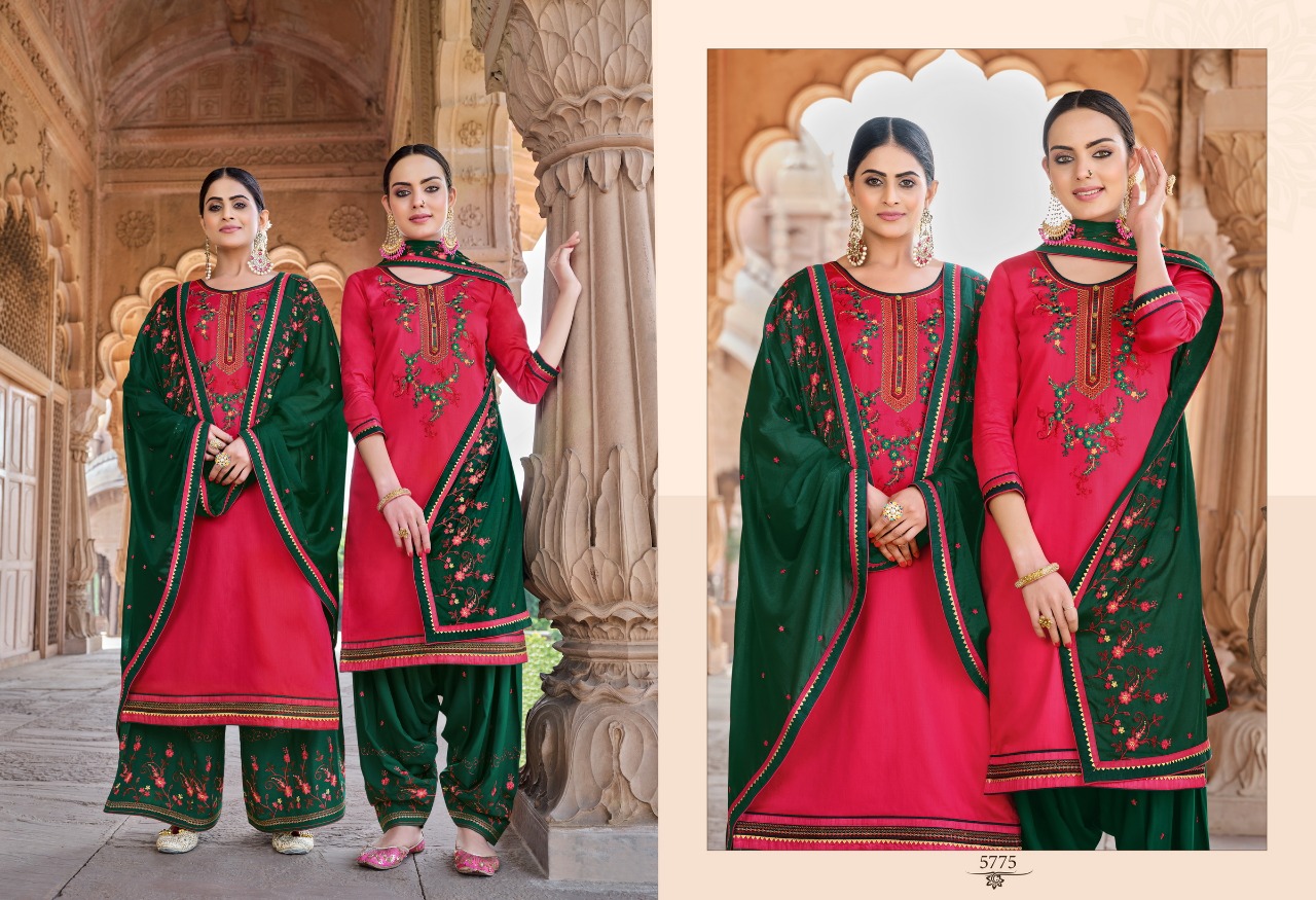 kessi fabrics panetar by Patiala jam silk attrective  Embroidery salwar suit catalog