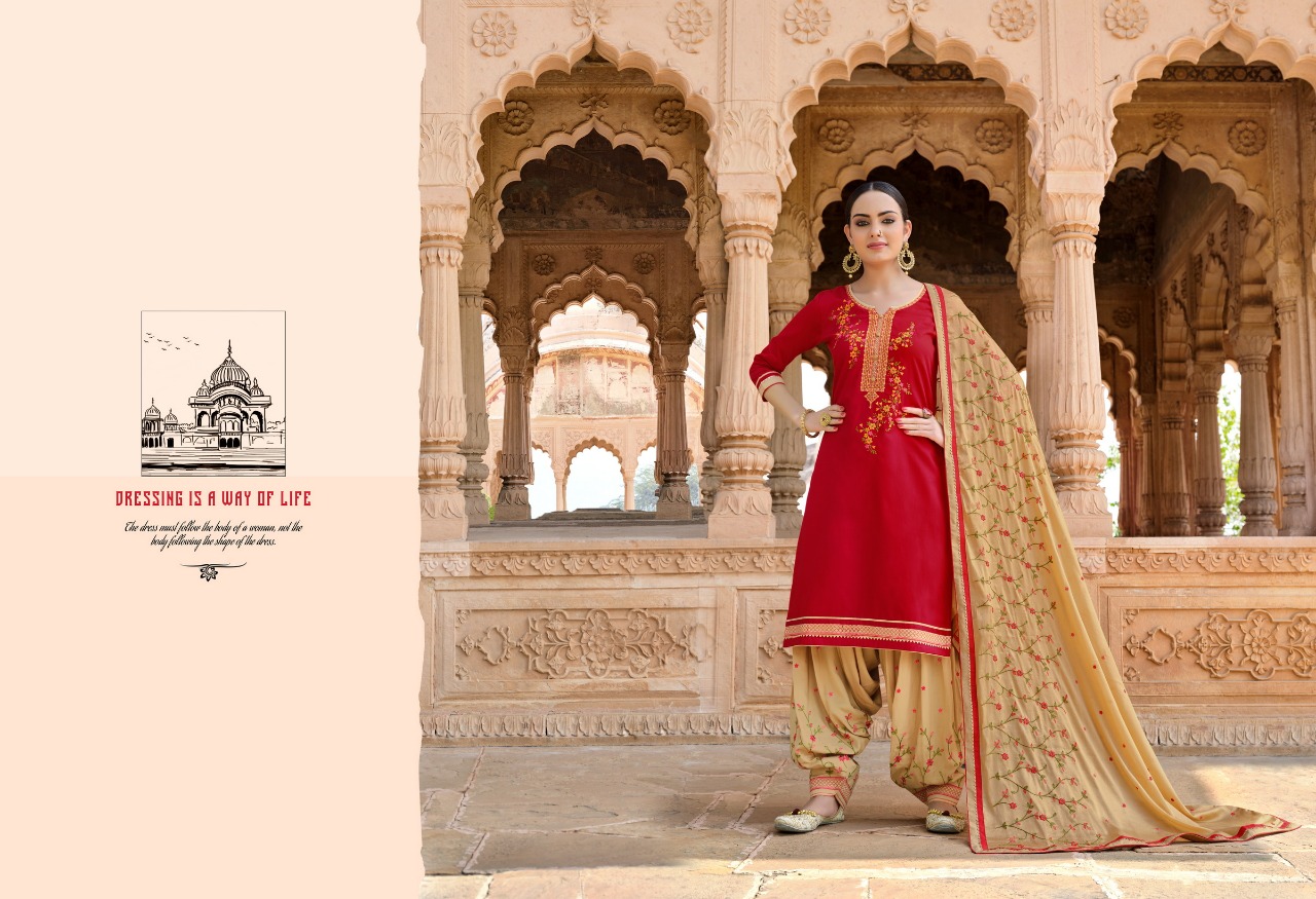 kessi fabrics panetar by Patiala jam silk attrective  Embroidery salwar suit catalog