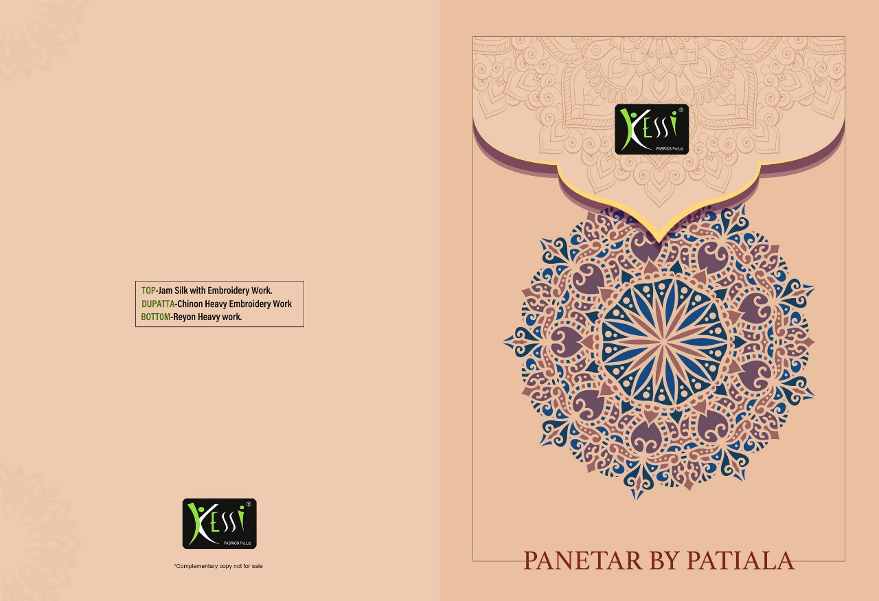 kessi fabrics panetar by Patiala jam silk attrective  Embroidery salwar suit catalog