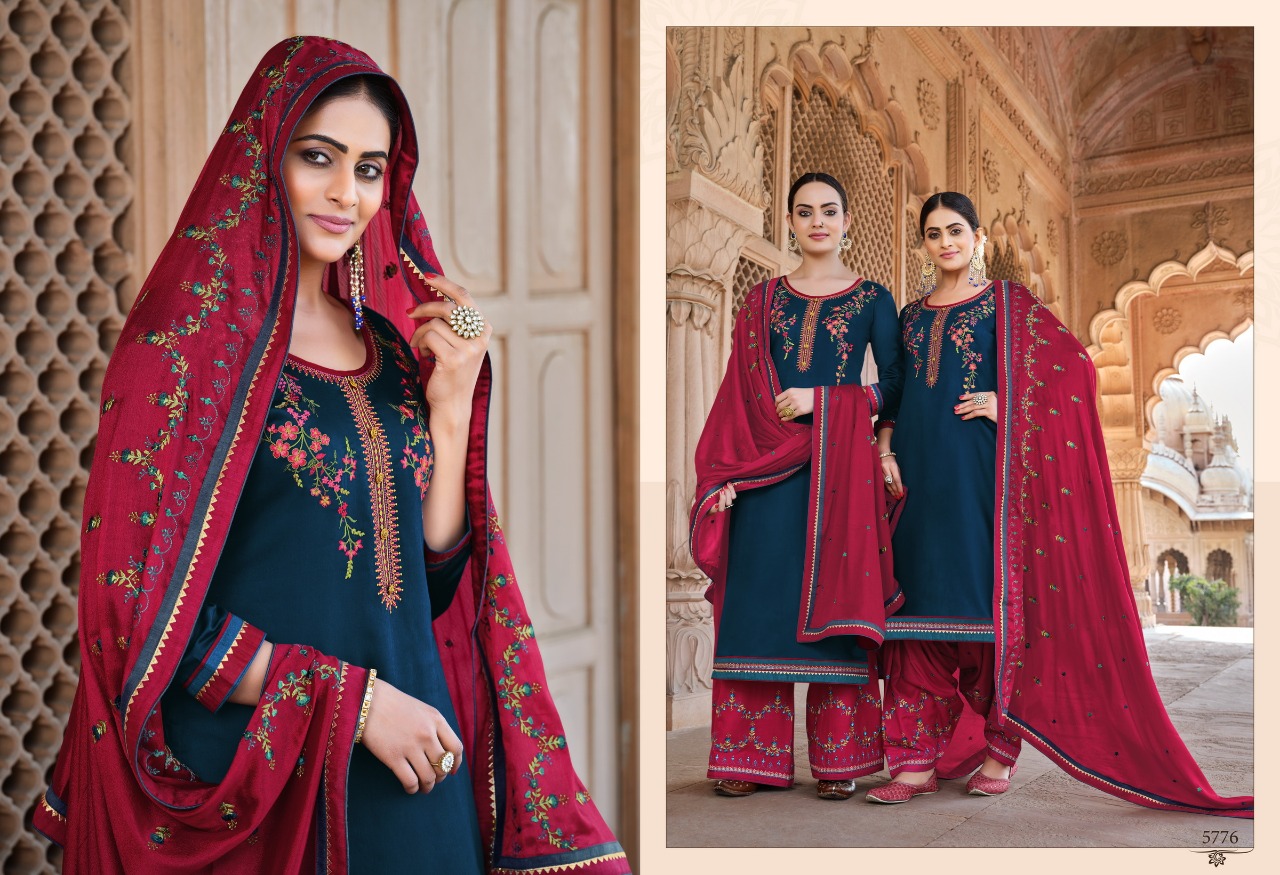 kessi fabrics panetar by Patiala jam silk attrective  Embroidery salwar suit catalog