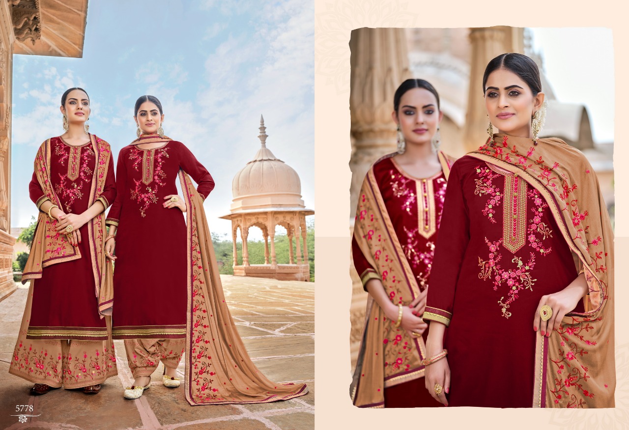 kessi fabrics panetar by Patiala jam silk attrective  Embroidery salwar suit catalog