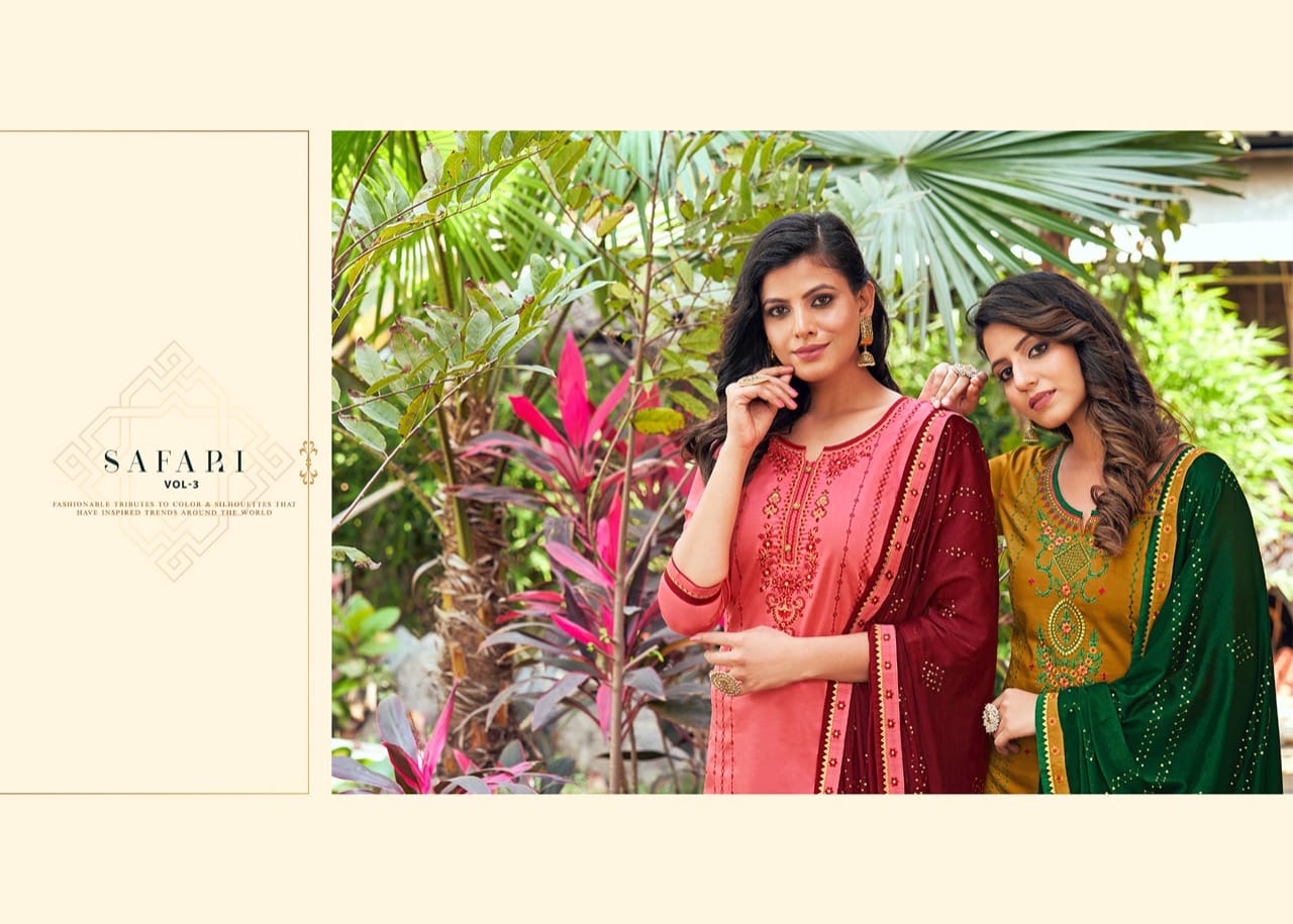 kessi safari vol 3 jam silk attrective look salwar suit catalog