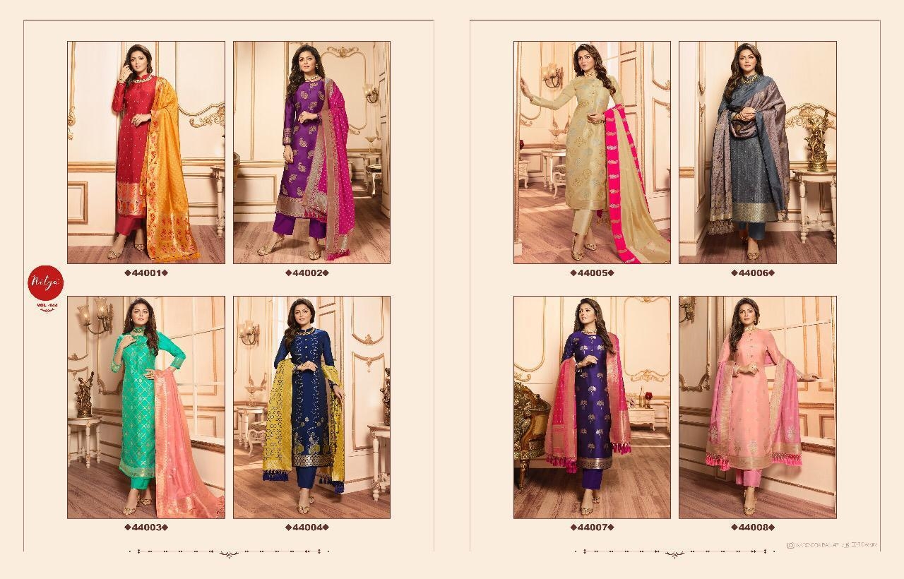 l t fashion nitya VOL 144  silk jacquard fency look salwar suit catalog