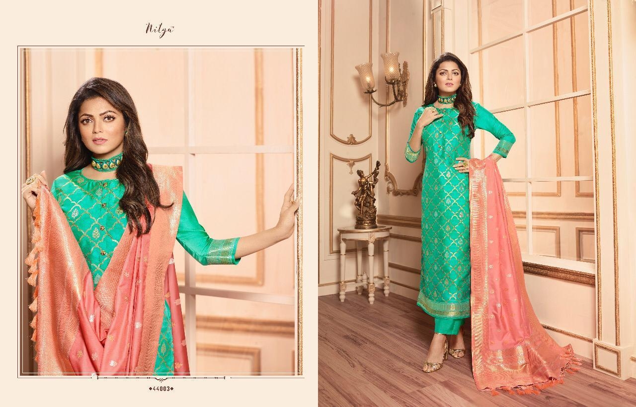 l t fashion nitya VOL 144  silk jacquard fency look salwar suit catalog