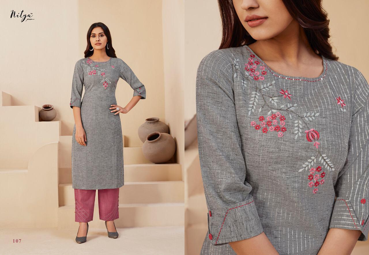 lt nitya inaya cotton authentic fabric kurti with bottom catalog