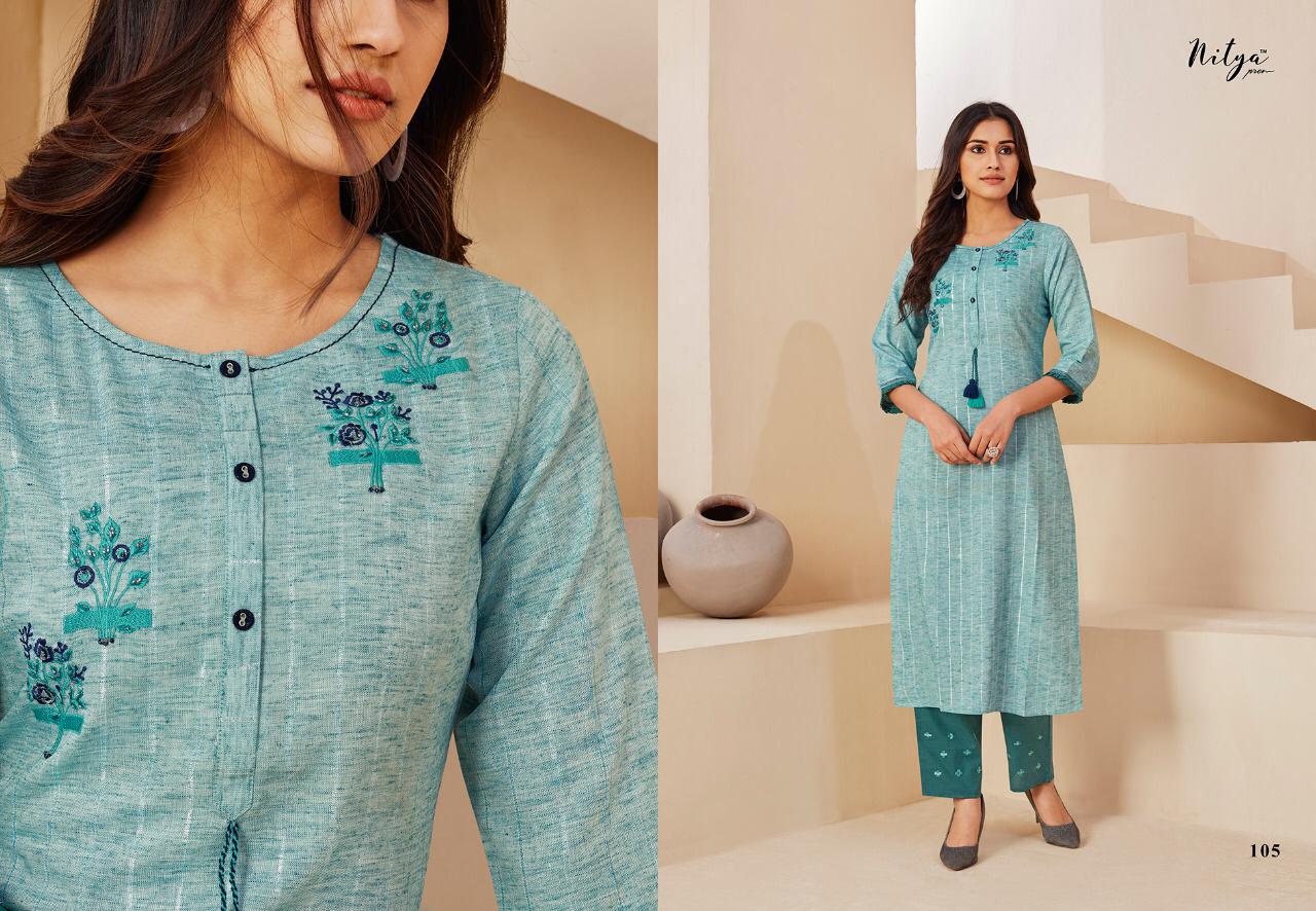 lt nitya inaya cotton authentic fabric kurti with bottom catalog