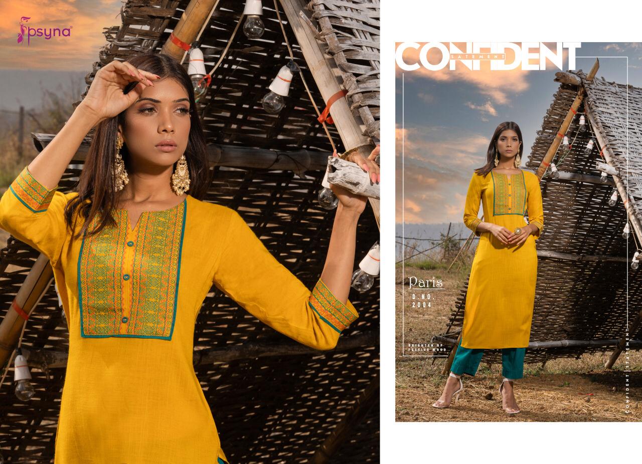 psyna paris vol 2 rayon attrective colours kurti catalog