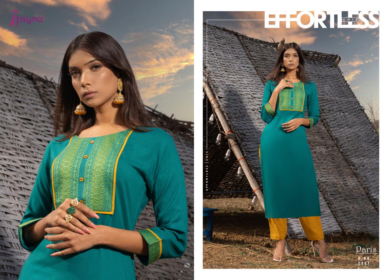 psyna paris vol 2 rayon attrective colours kurti catalog