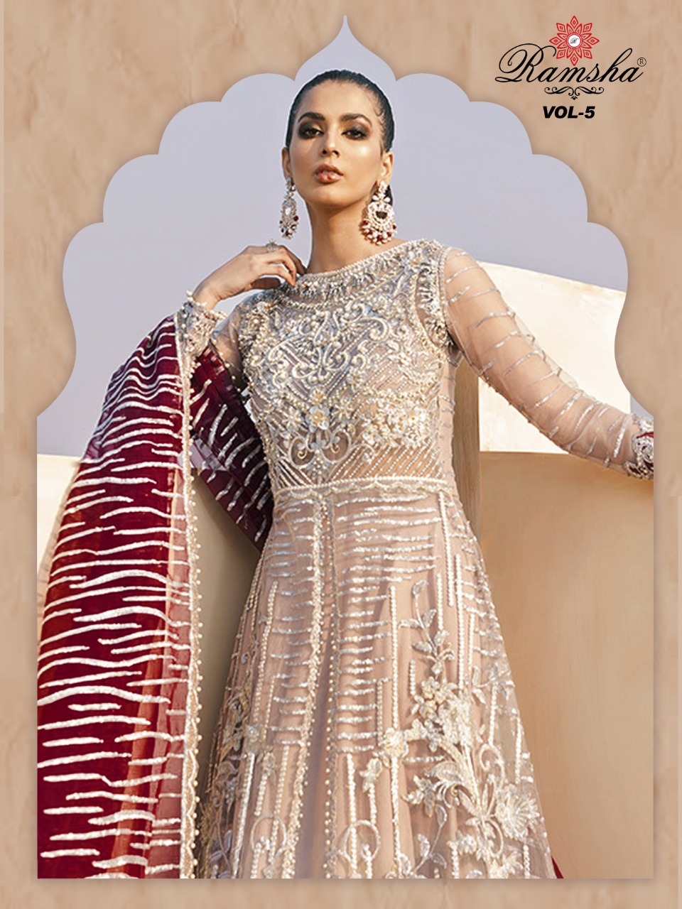 ramsha d no r 281 to r 284  net regal look salwar suit catalog