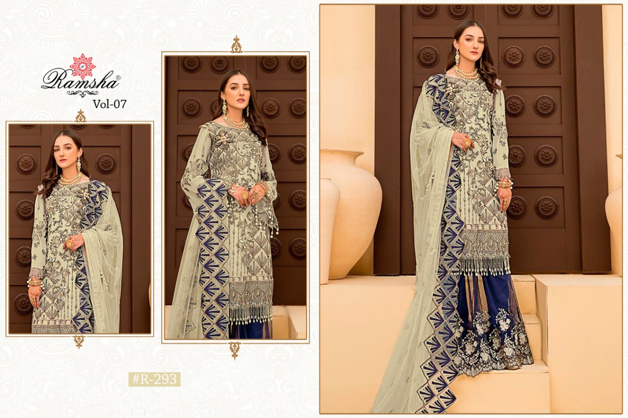 Ramsha RAMSHA R-293 Salwar Kameez Georgget  /net Singles