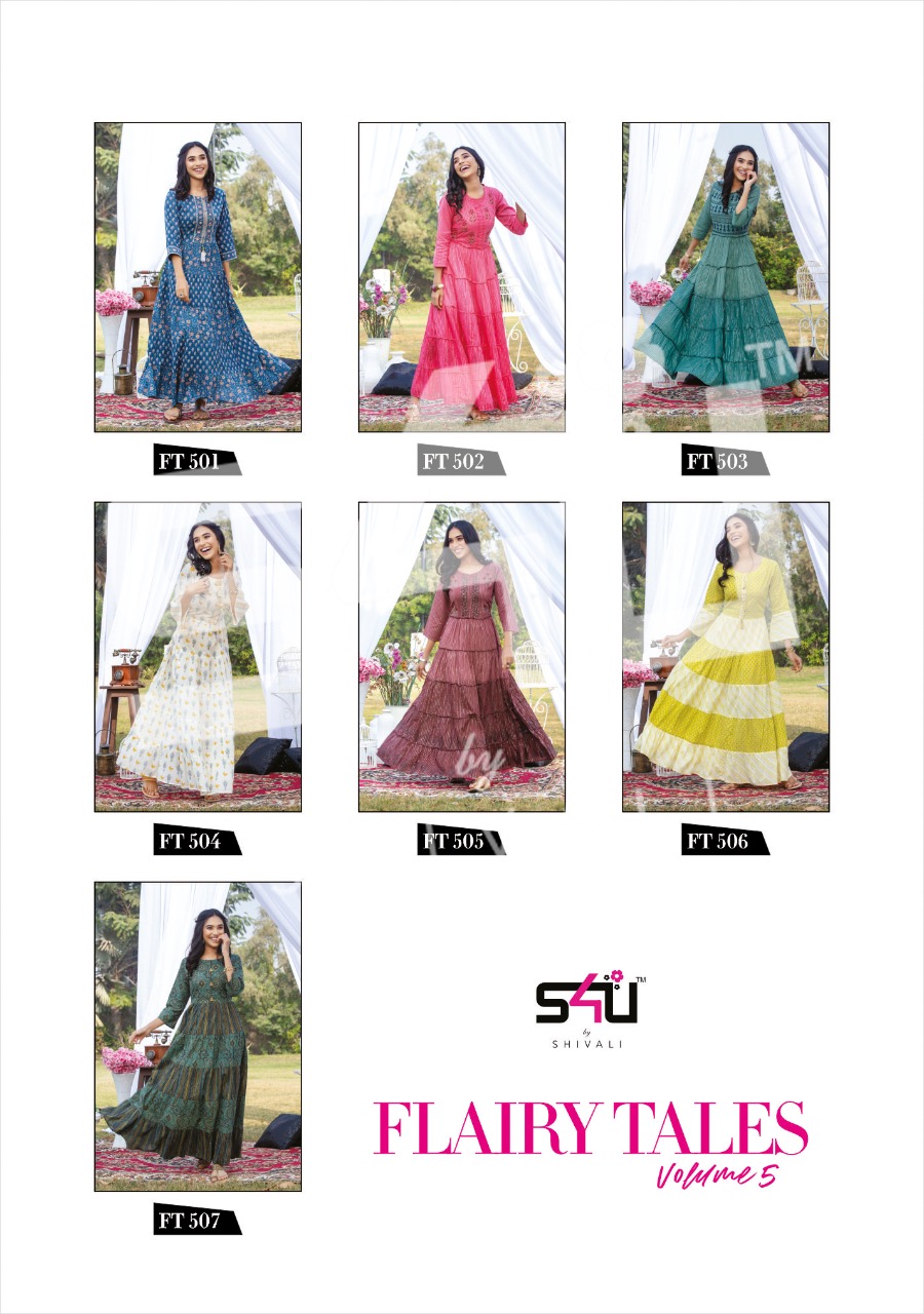 S4u Flairy Tales Vol 5 Cotton Kurti with Flair Catalog