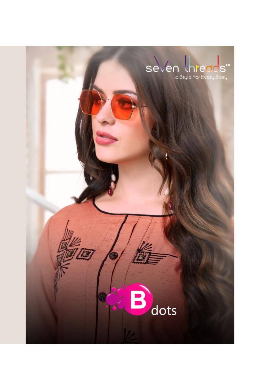 seven threads b dots rayon attractive kurti with plazo catalog