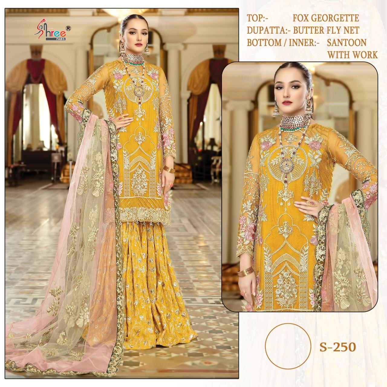 shree fabs  s 250 fox georgeete regal look salwar suit single