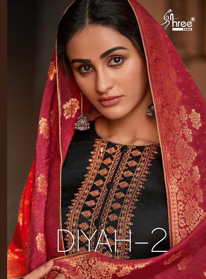 shree fab diyah vol 2 tussar silk innovative style slwar suit catalog