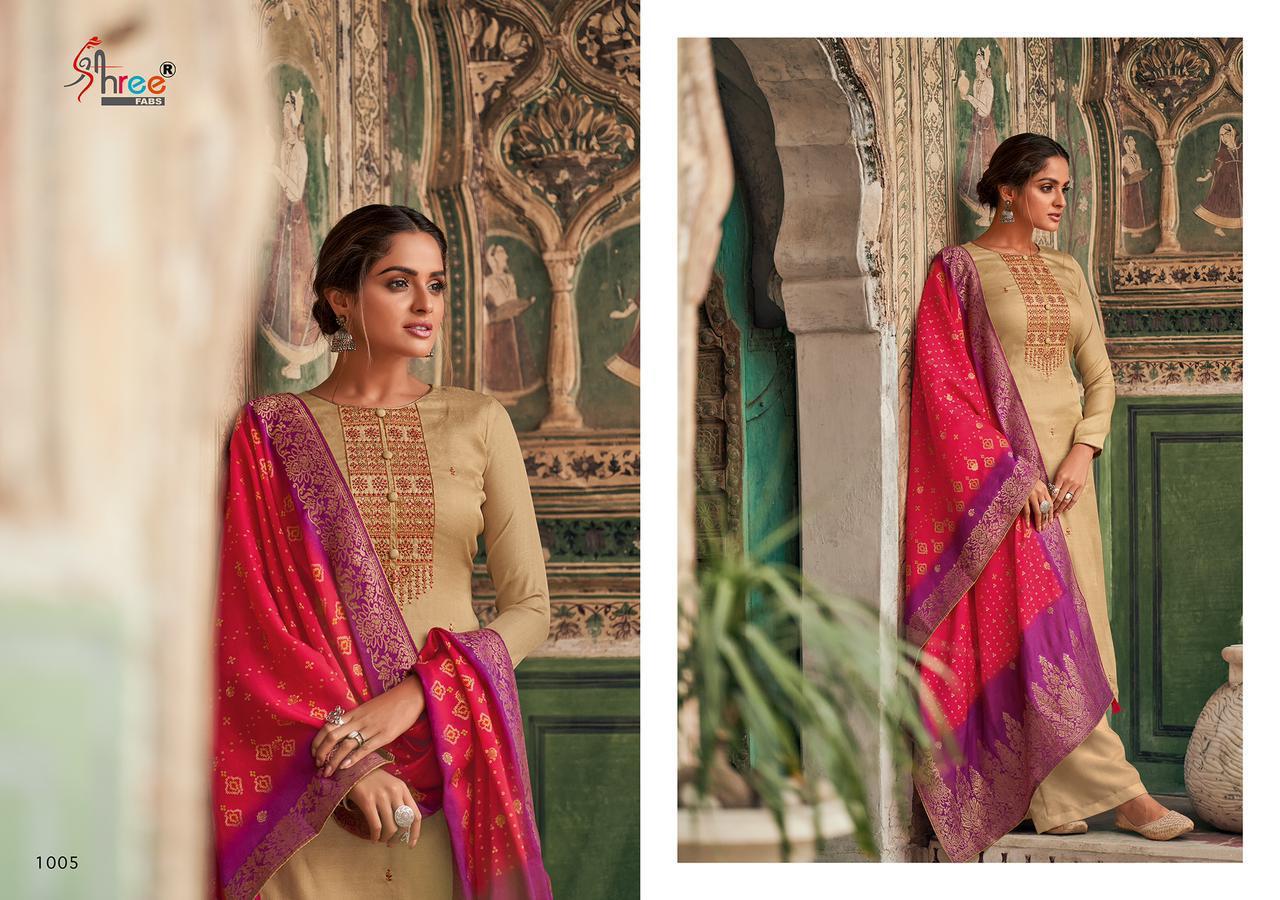 shree fab diyah vol 2 tussar silk innovative style slwar suit catalog