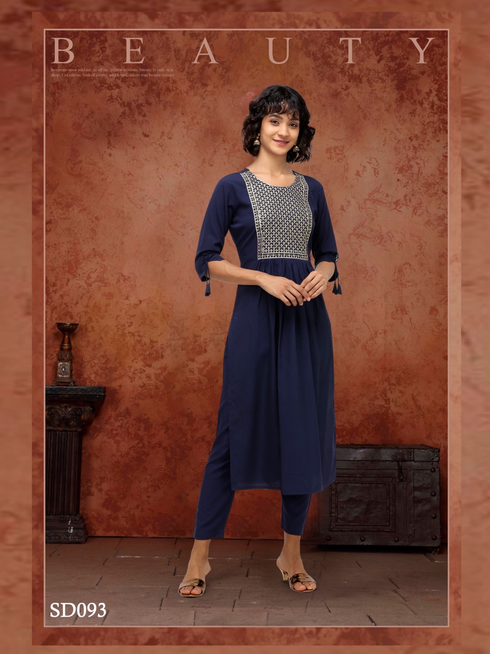 syasii irish poly makhan decent look kurti with pant catalog