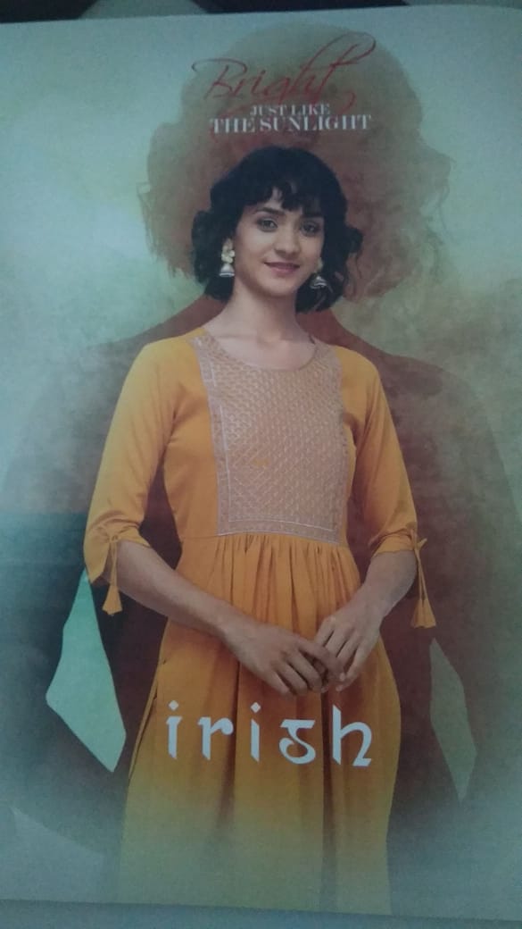 syasii irish poly makhan decent look kurti with pant catalog