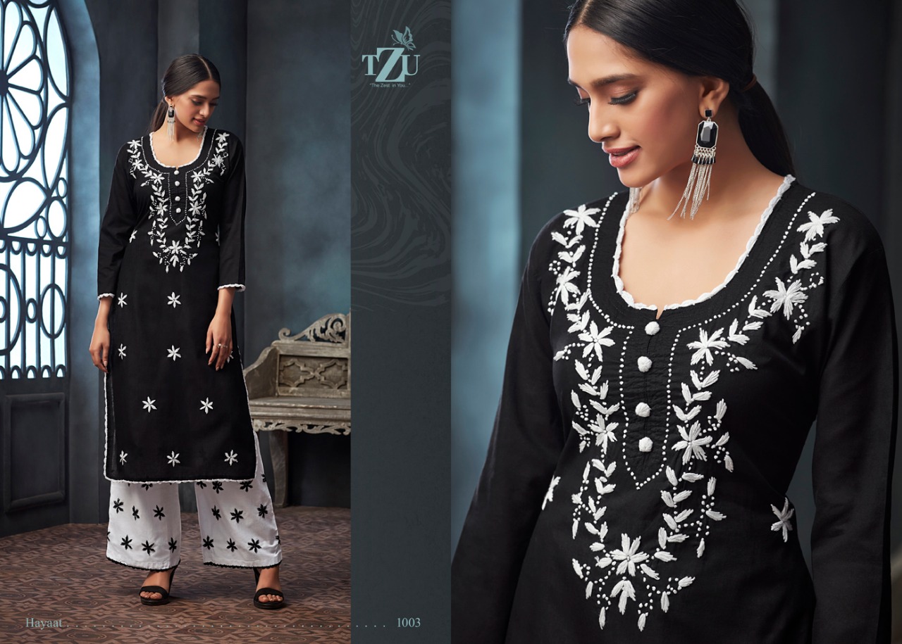 tzu hayaat cotton attractive kurti with plazzo catalog