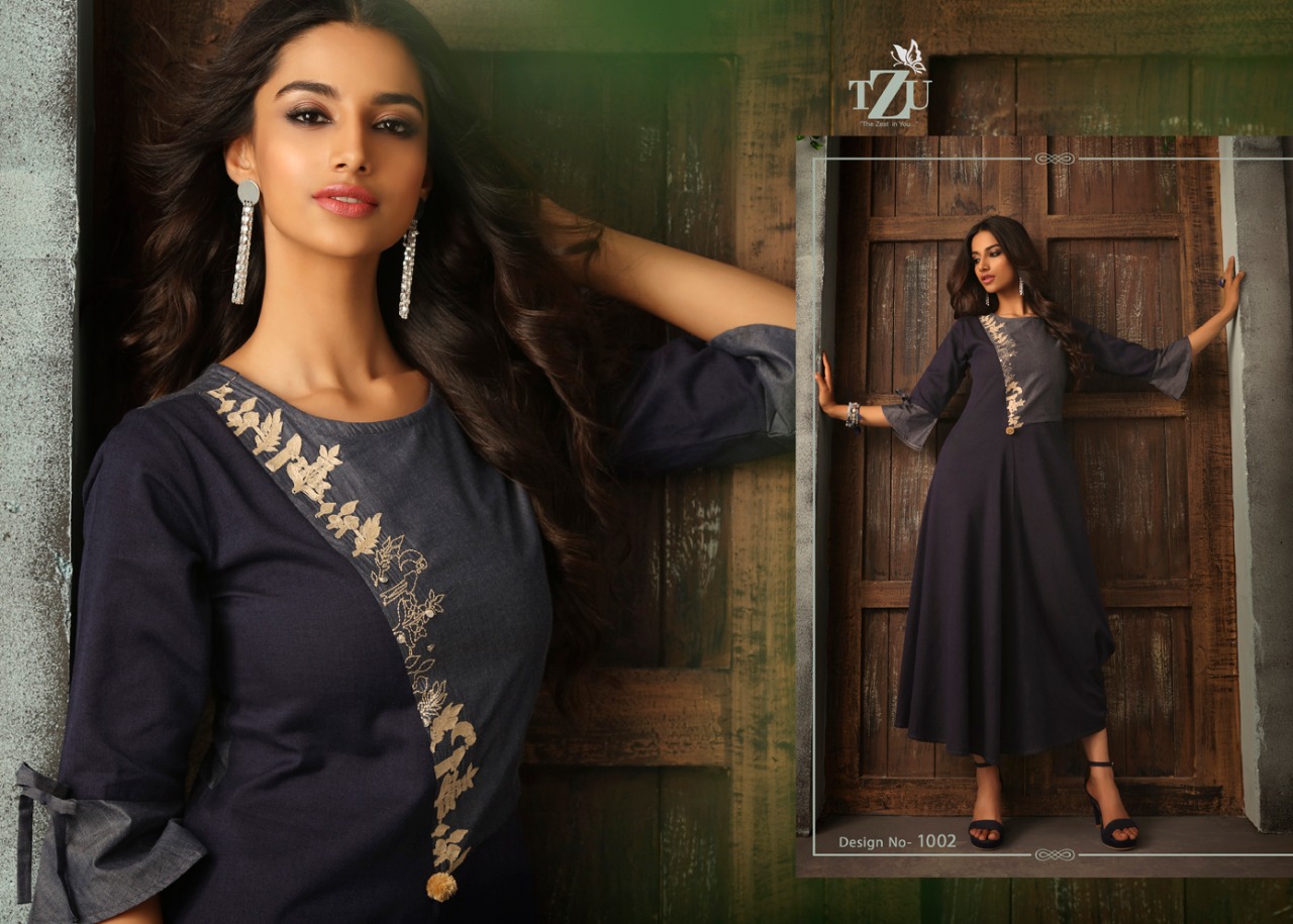 tzu sangini cotton linen innovative style kurti catalog