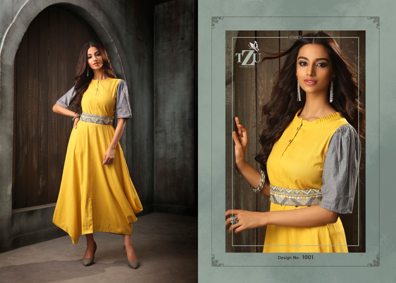 tzu sangini cotton linen innovative style kurti catalog