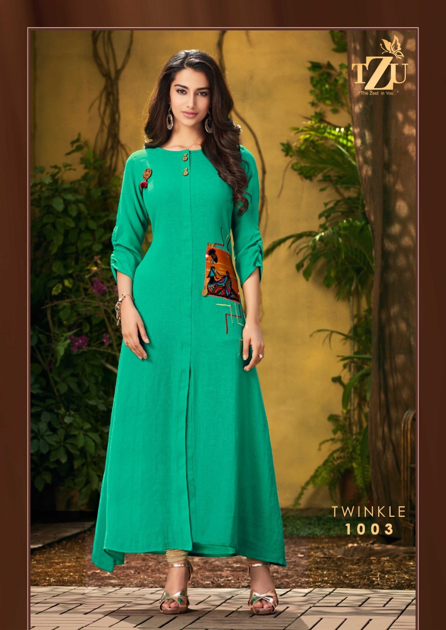 tzu twinkle rayon innovative style kurti catalog