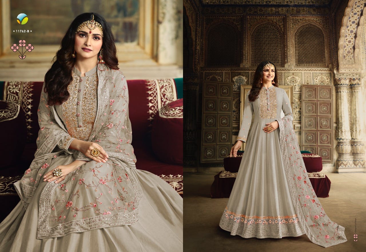 vinay fashion rang mahal colour plus 5 dola silk astonishing look sharara style salwar suit catalog