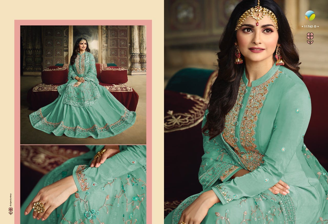 vinay fashion rang mahal colour plus 5 dola silk astonishing look sharara style salwar suit catalog