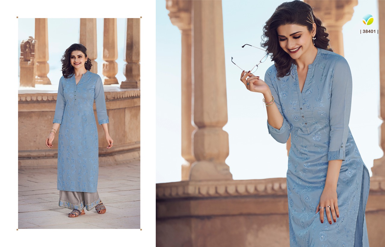 vinay fashion tumbaa wink 2 kora silk attrective look kurti with plazzo catalog