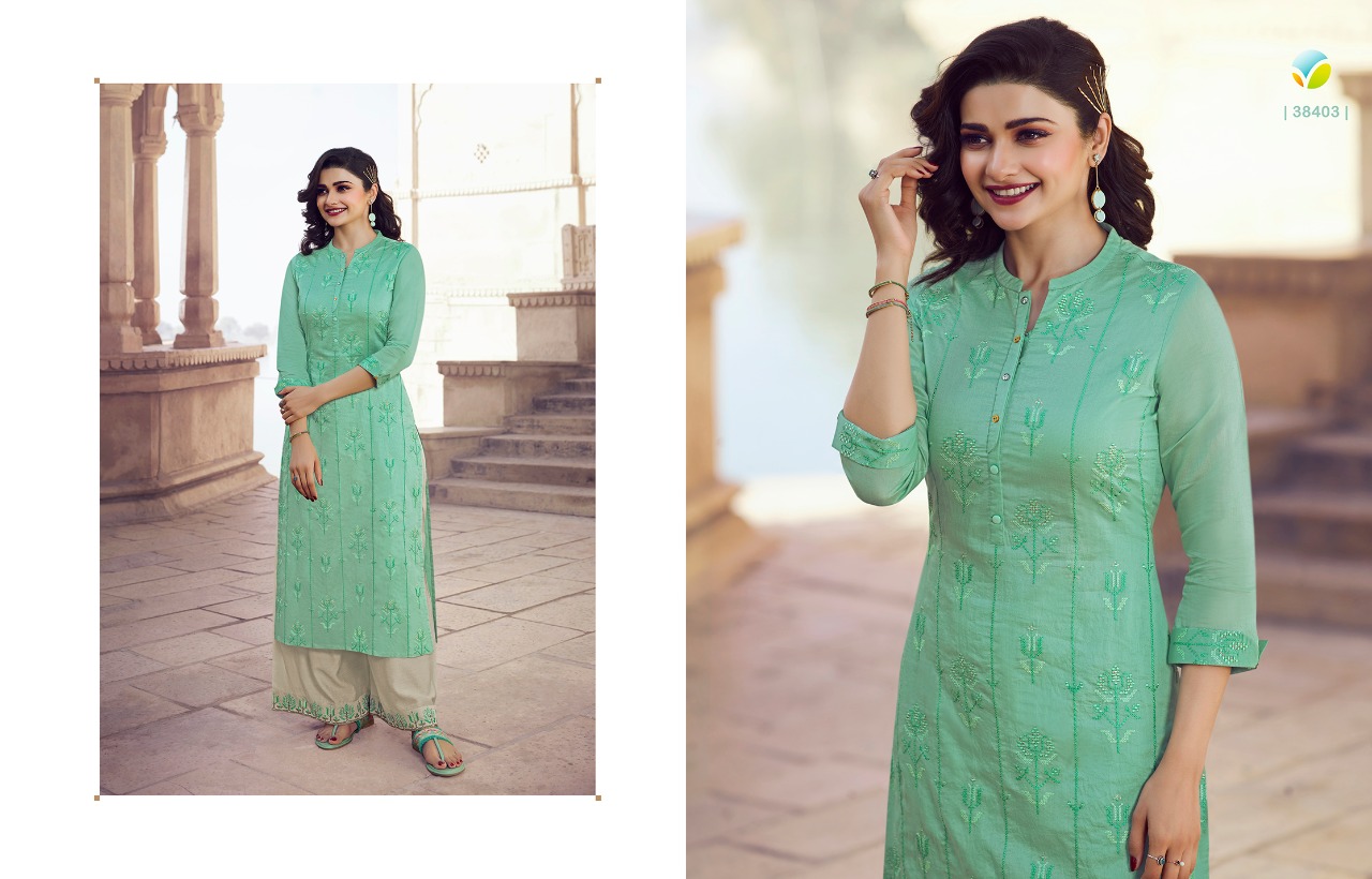 vinay fashion tumbaa wink 2 kora silk attrective look kurti with plazzo catalog