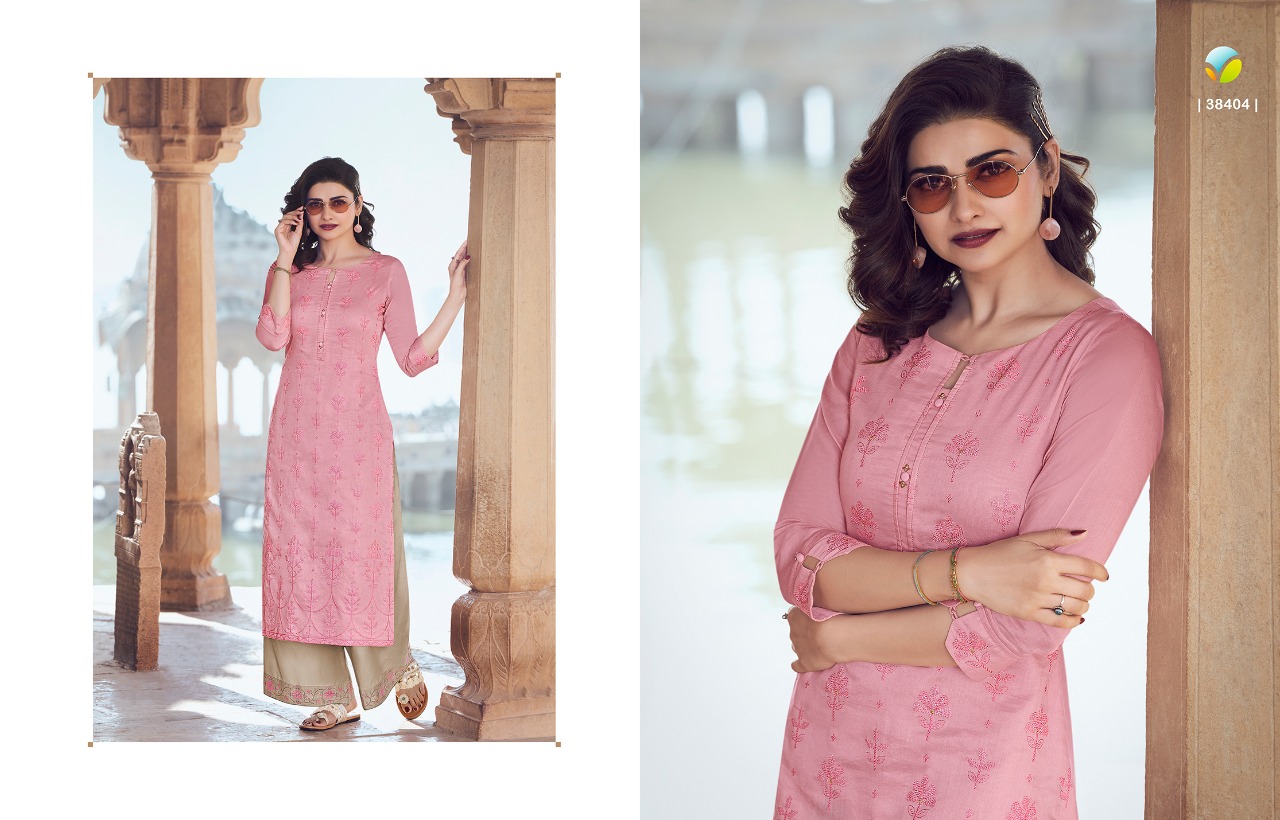 vinay fashion tumbaa wink 2 kora silk attrective look kurti with plazzo catalog