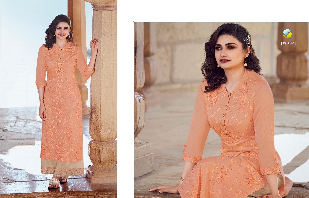 vinay fashion tumbaa wink 2 kora silk attrective look kurti with plazzo catalog