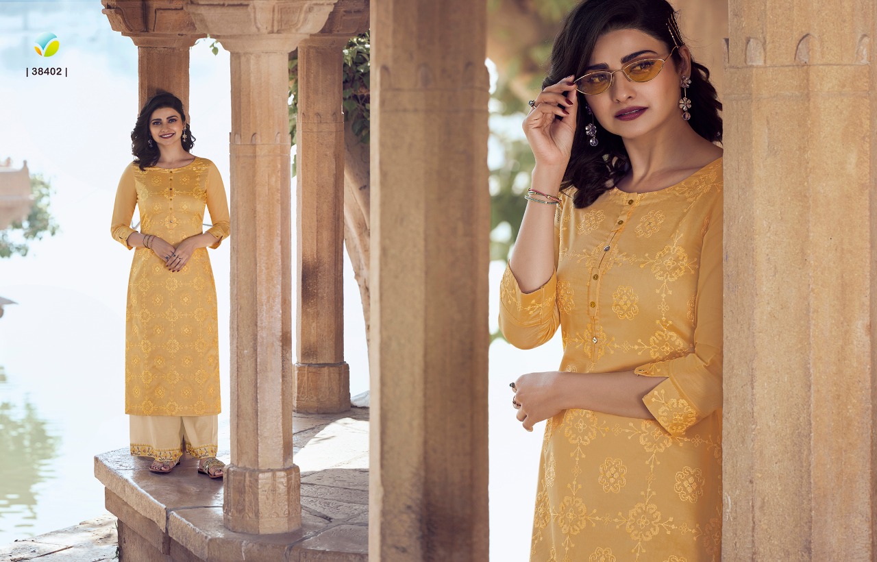 vinay fashion tumbaa wink 2 kora silk attrective look kurti with plazzo catalog