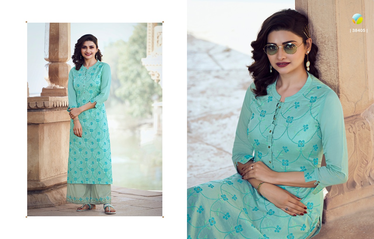 vinay fashion tumbaa wink 2 kora silk attrective look kurti with plazzo catalog