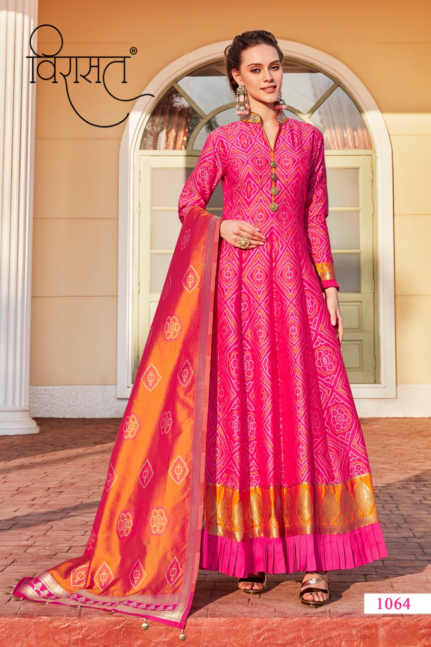 virasat sparsh  Jeqard innovative style gown ctalog