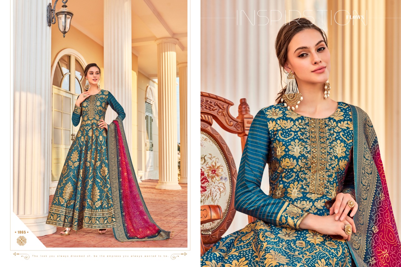 virasat sparsh  Jeqard innovative style gown ctalog