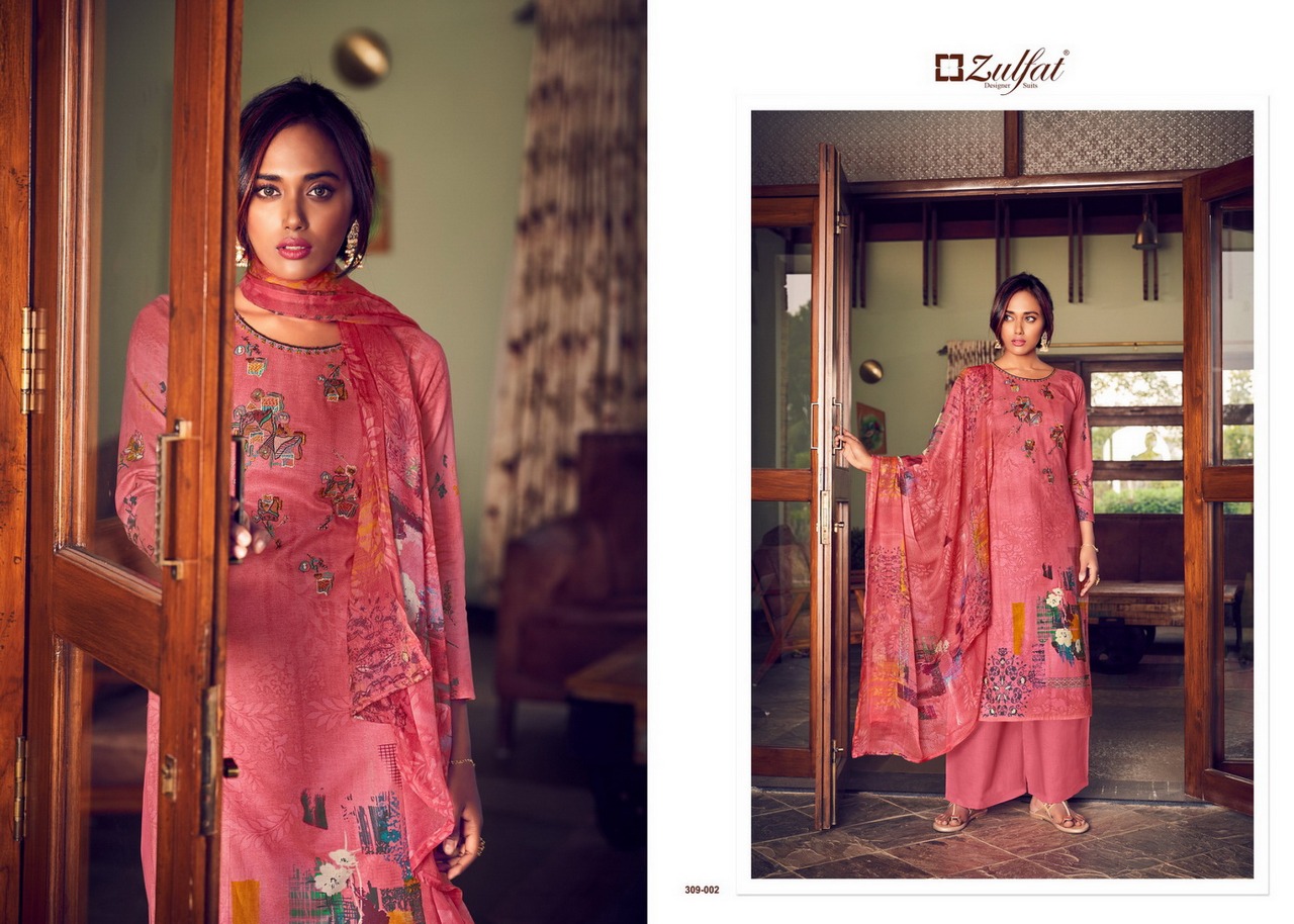 zulfat designer aakruti cotton authentic fabric salwar suit catalog