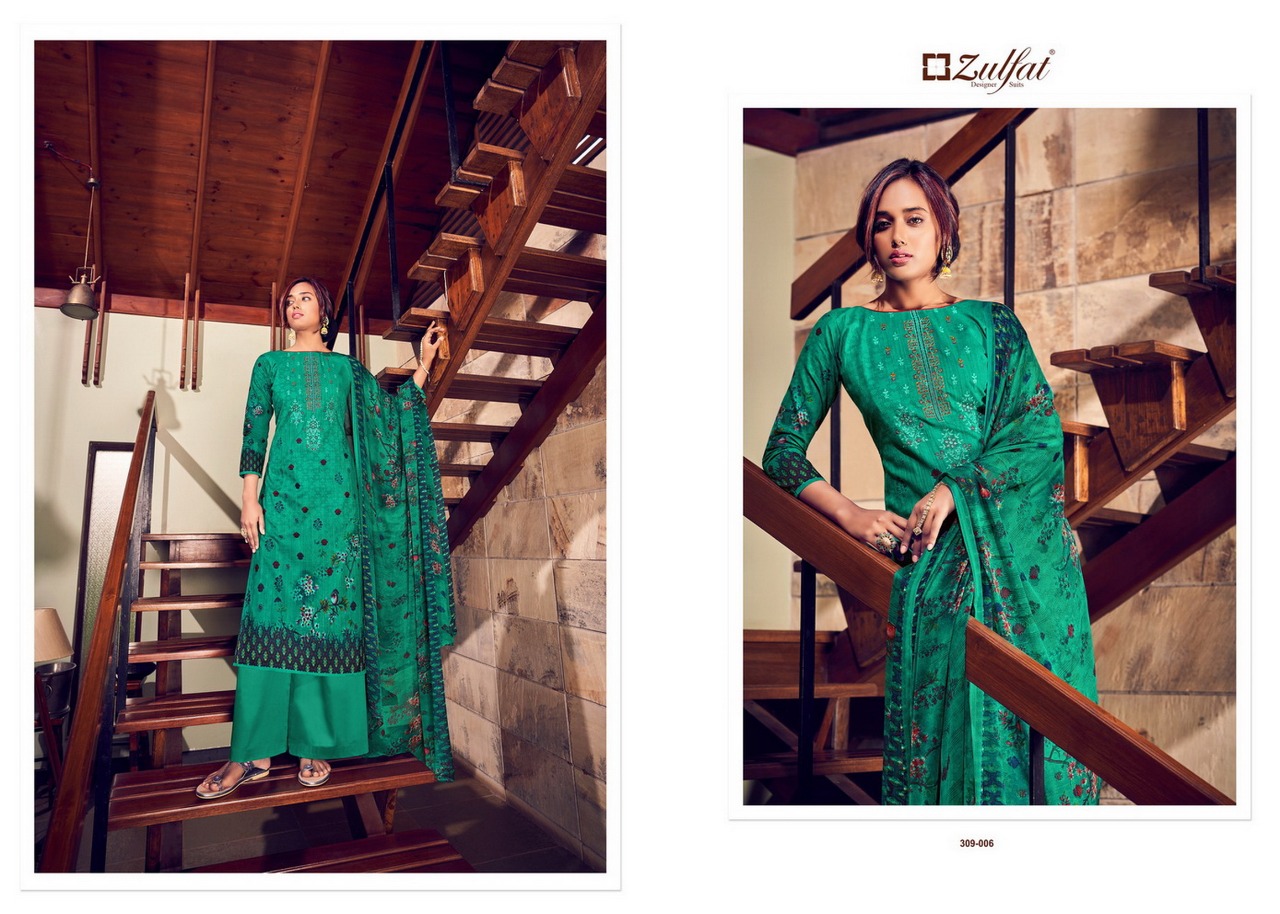 zulfat designer aakruti cotton authentic fabric salwar suit catalog