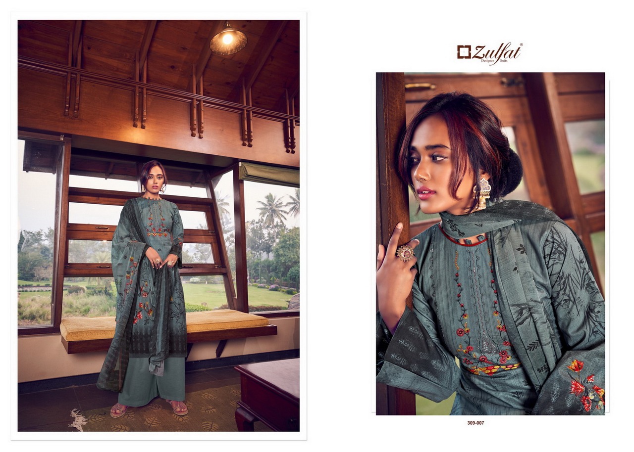 zulfat designer aakruti cotton authentic fabric salwar suit catalog