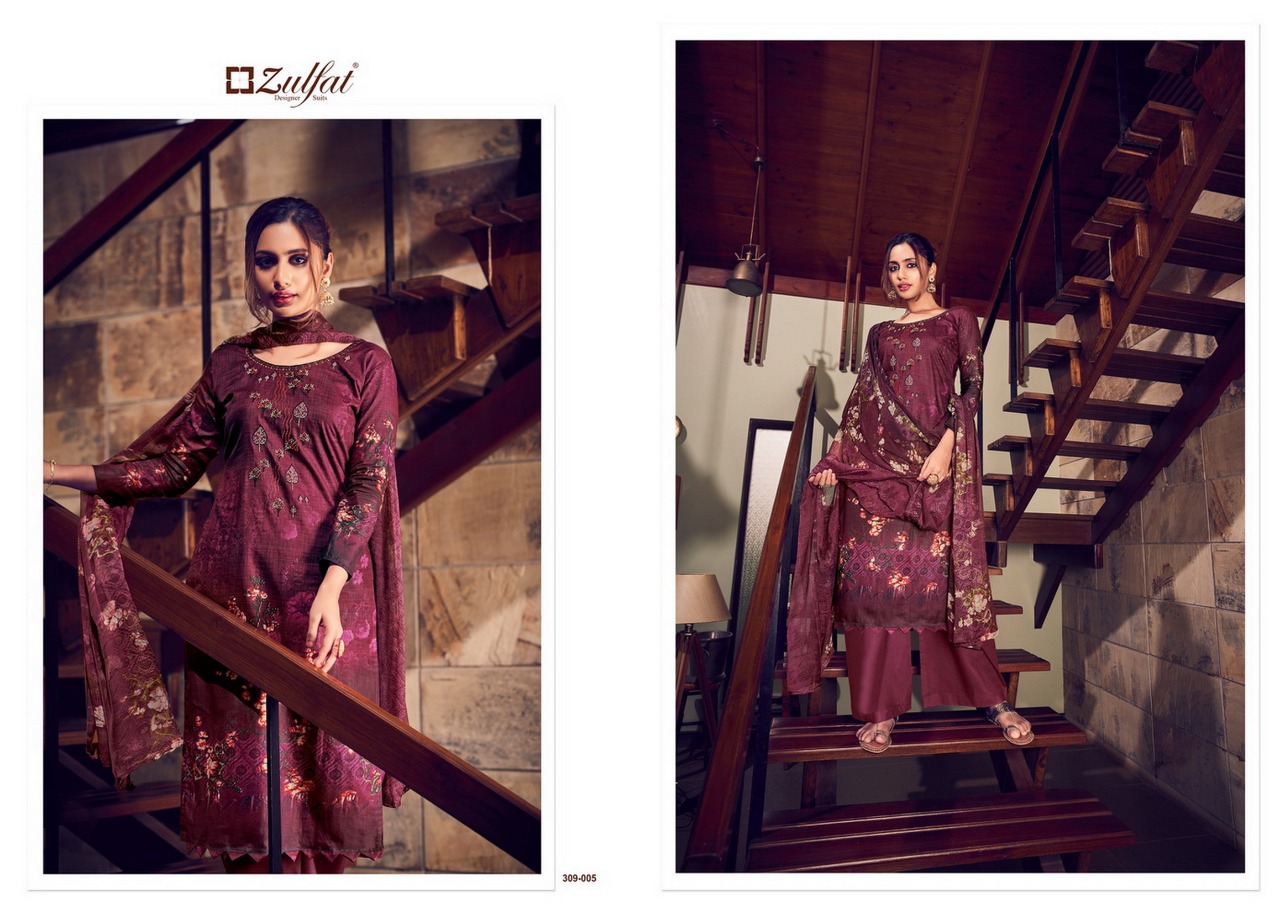 zulfat designer aakruti cotton authentic fabric salwar suit catalog