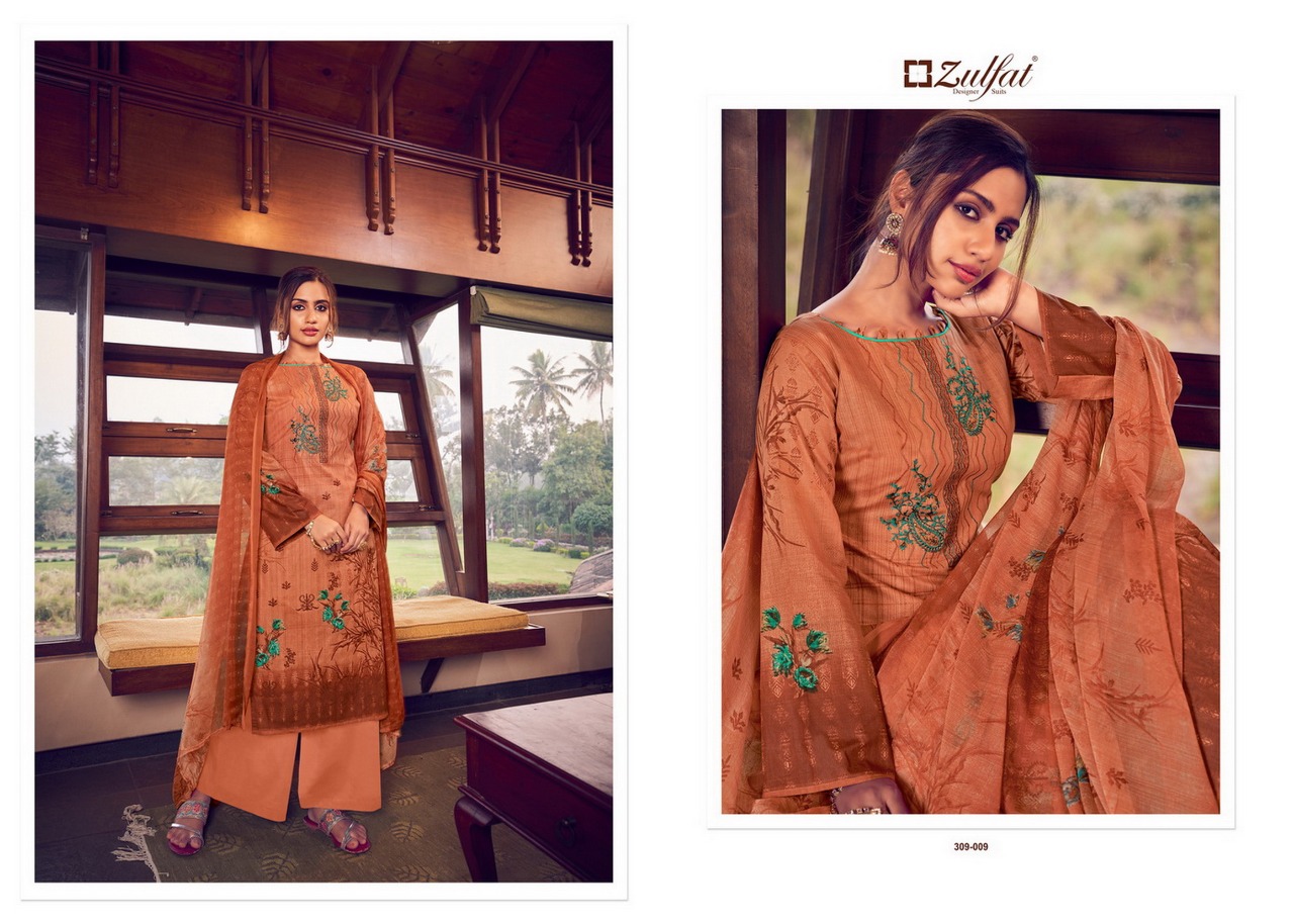 zulfat designer aakruti cotton authentic fabric salwar suit catalog