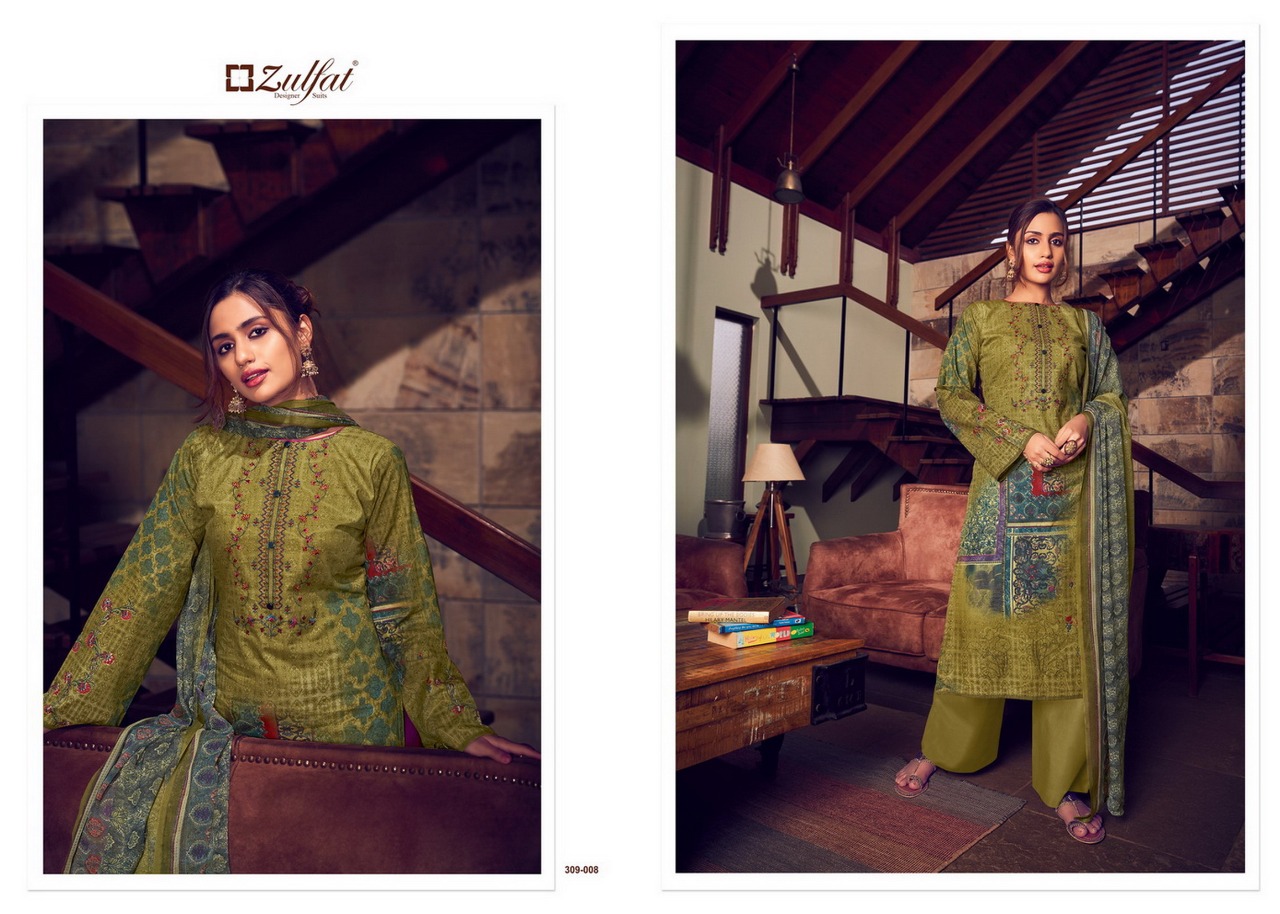 zulfat designer aakruti cotton authentic fabric salwar suit catalog