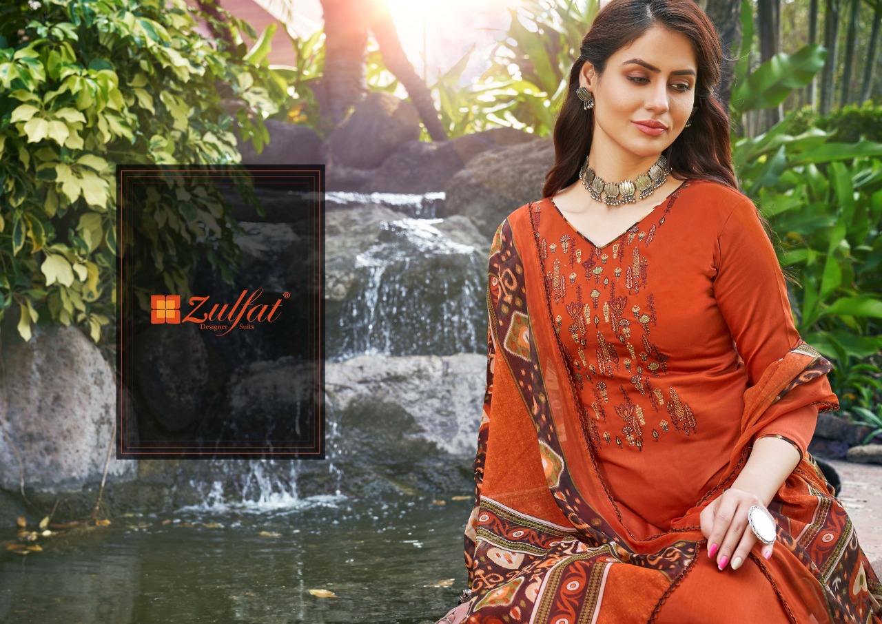 zulfat designer mohini jam cotton attractive salwae suit catalog