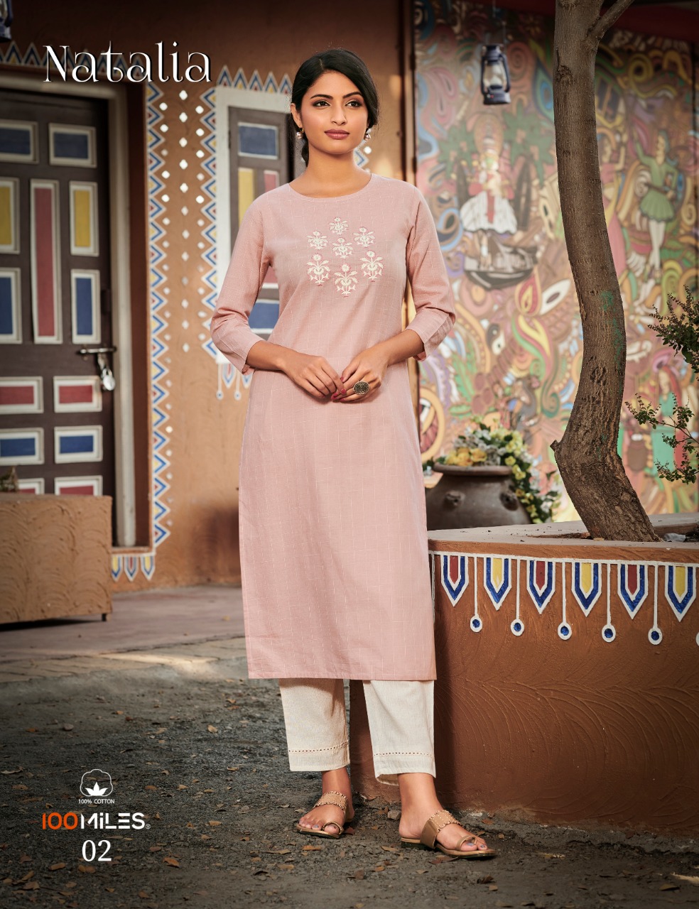 100 miles natalia cotton gorgeous look kurti catalog