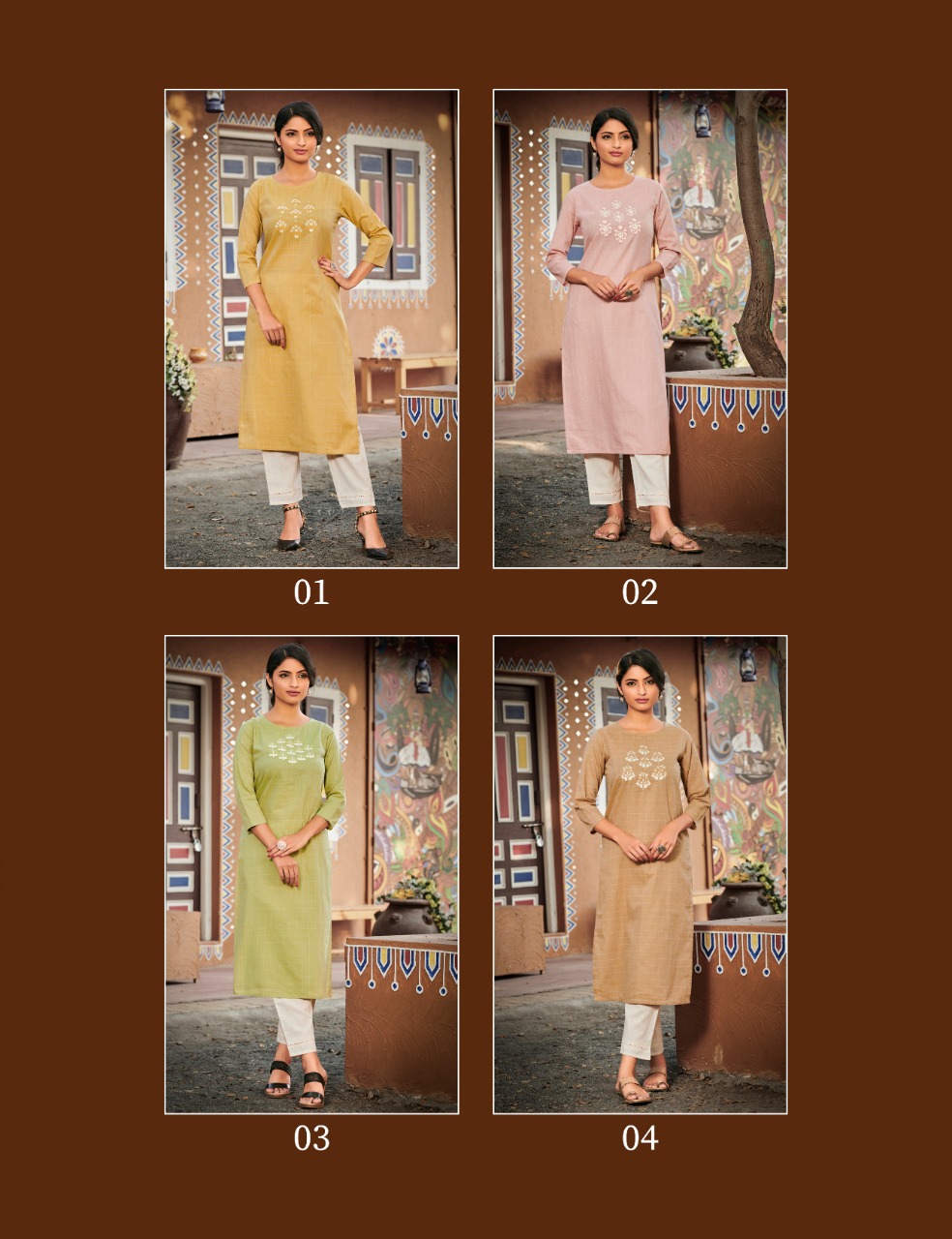 100 miles natalia cotton gorgeous look kurti catalog