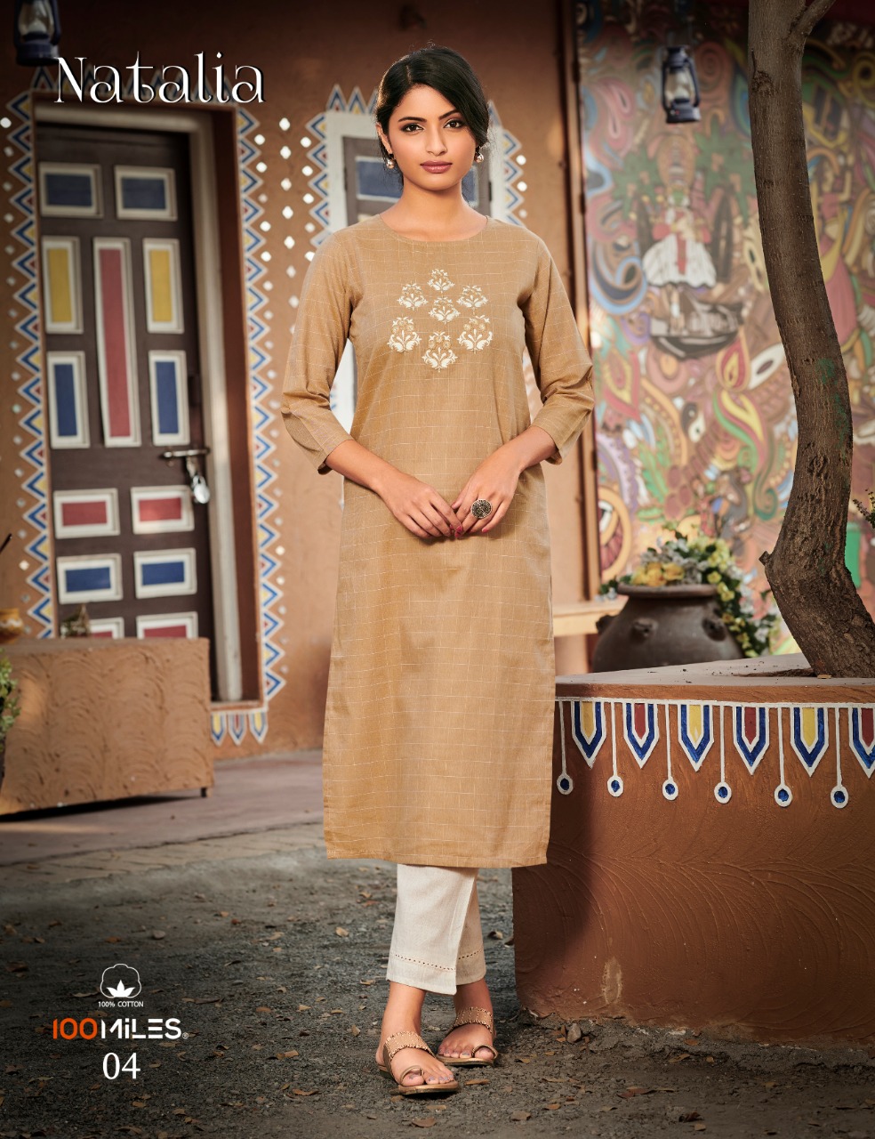 100 miles natalia cotton gorgeous look kurti catalog