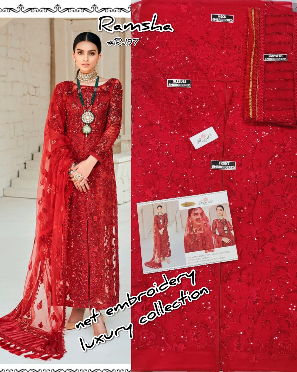 Ramsha R-197 Salwar Kameez Net Singles