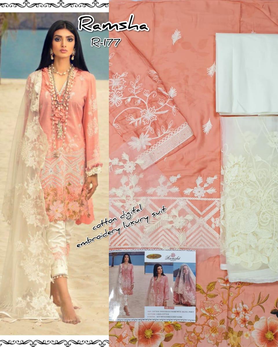 Ramsha R-177 Salwar Kameez Cotton Singles